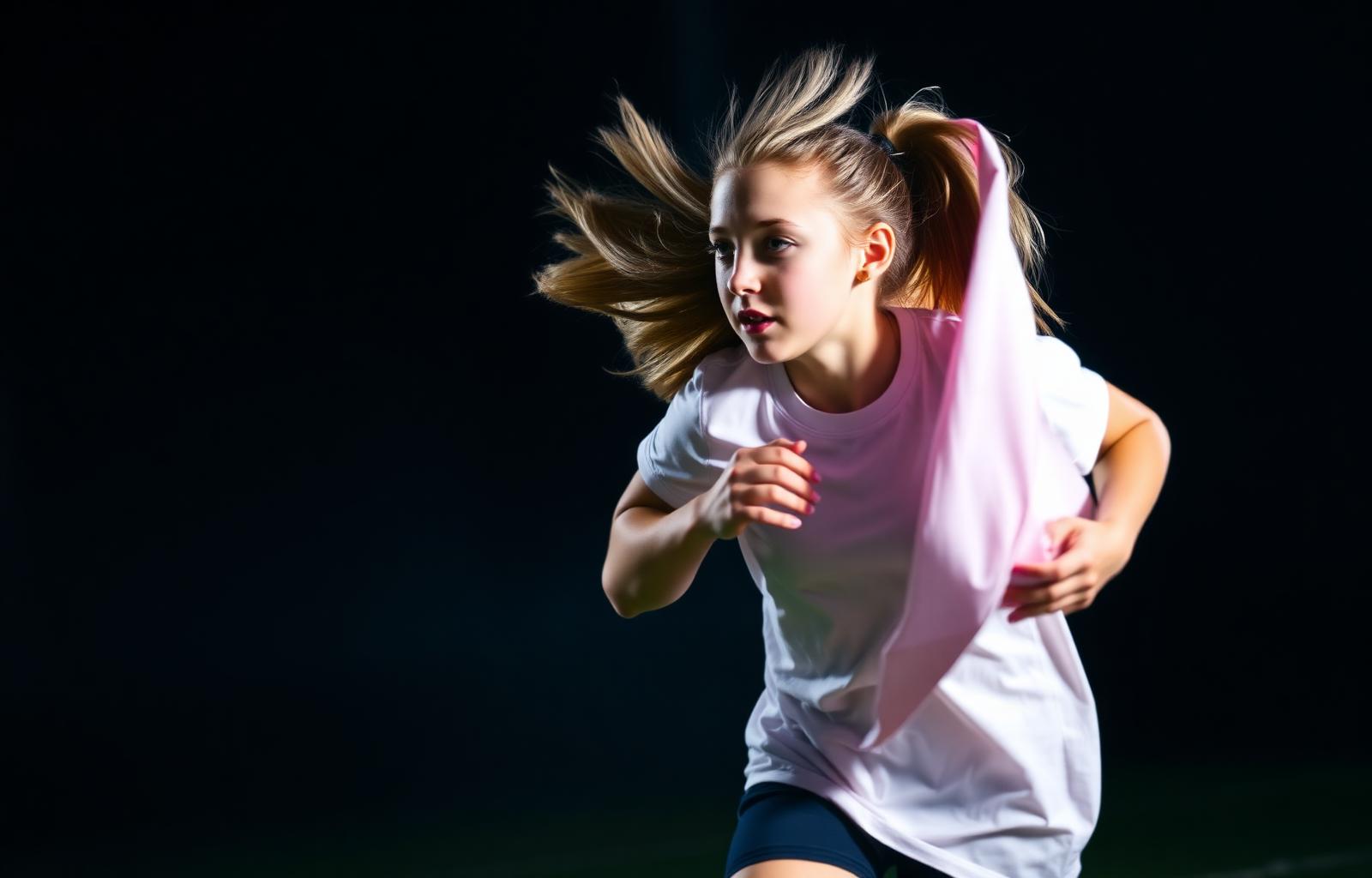 Girls flag football athlete